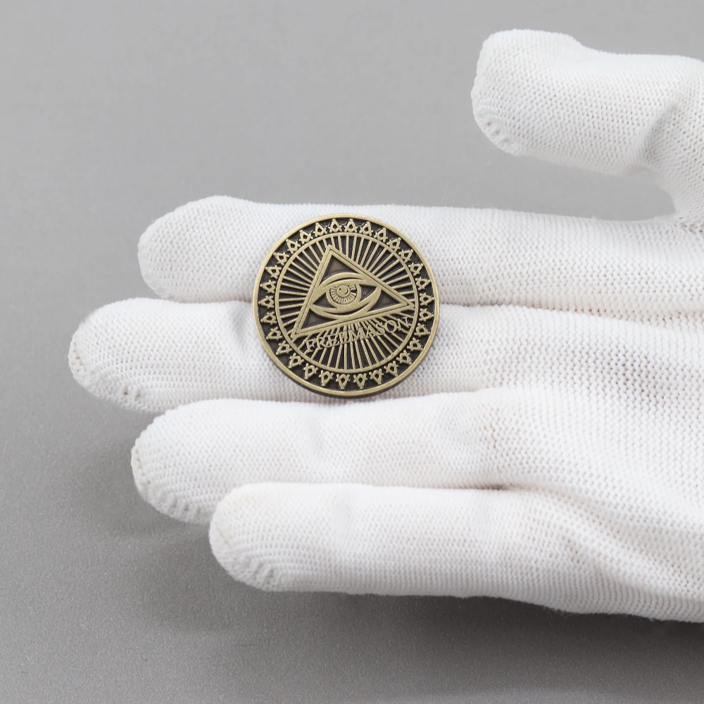 Vektor-Icon-Augen-Brosche, runde Anstecknadeln, Freimaurer-Pyramiden-Dreieck-Augen-Anstecknadel, kreatives Retro-Metall-Abzeichen, Modeaccessoires, Geschenk – Detail 5