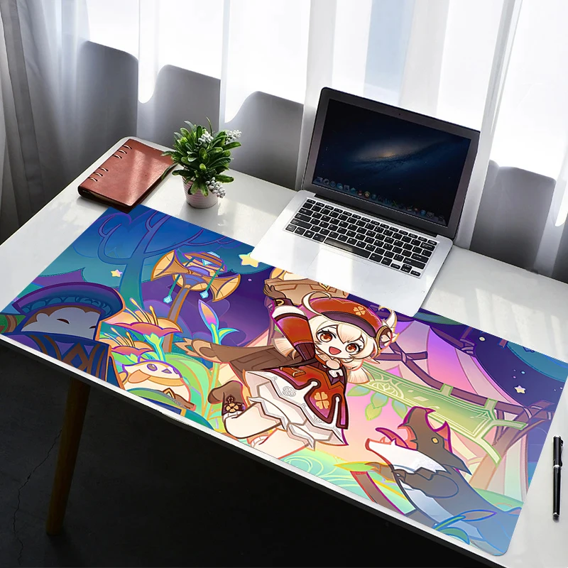 

Mouse Pad Laptop Non Slip Extended Desktop Mouse Mat PC Anime HD G-genshin Impact Klee Keyboard Pad Gaming Accessories Mousepad
