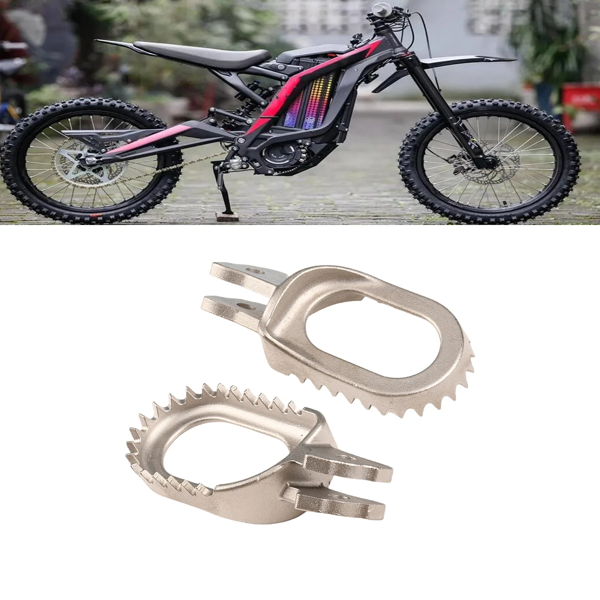 

For Sur-Ron Sur RON Light Bee X & Light Bee S Electric Bike Motorcycle Stainless Steel Footpegs Foot Pegs Rests Pedals Bracket