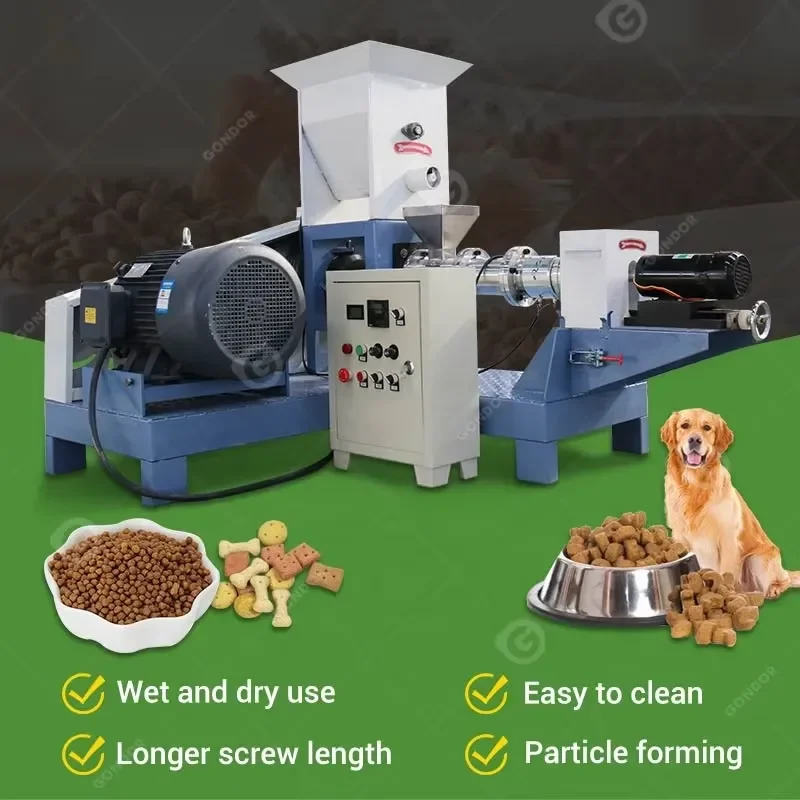 Pet Dog Fish Feed Pellet Extruder Full 500kg/H Production Line Wet Treat Rabbit Shrimp Food Make Machine
