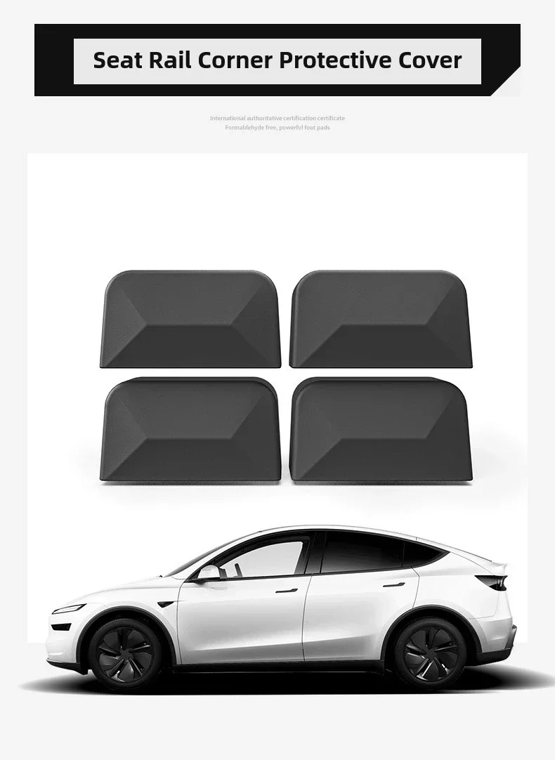 4-teiliger Sitzschienen-Schutz für Tesla Model 3 Y YL Juniper Highland 2025 2026, hintere Teile, Schutzmatten für die Rücksitzschiene – Detail 4