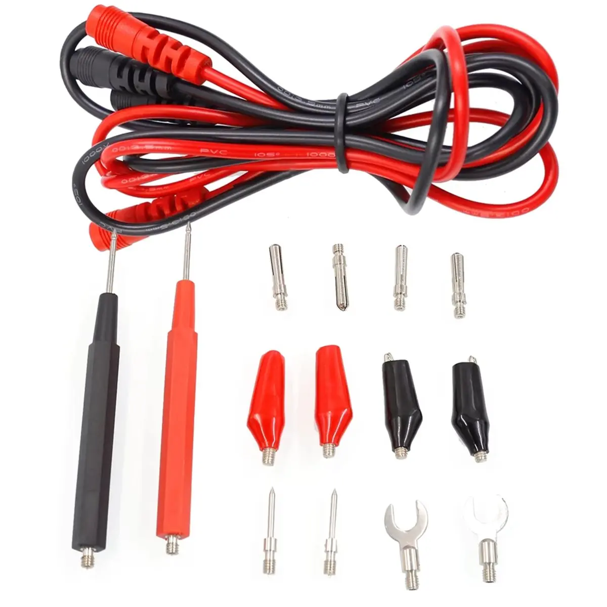 Budget-Friendly-16PCS Multimeter Test Leads Kit Replacement Test Wire Set + Alligator Clips Banana Plugs Test Probes for Multime