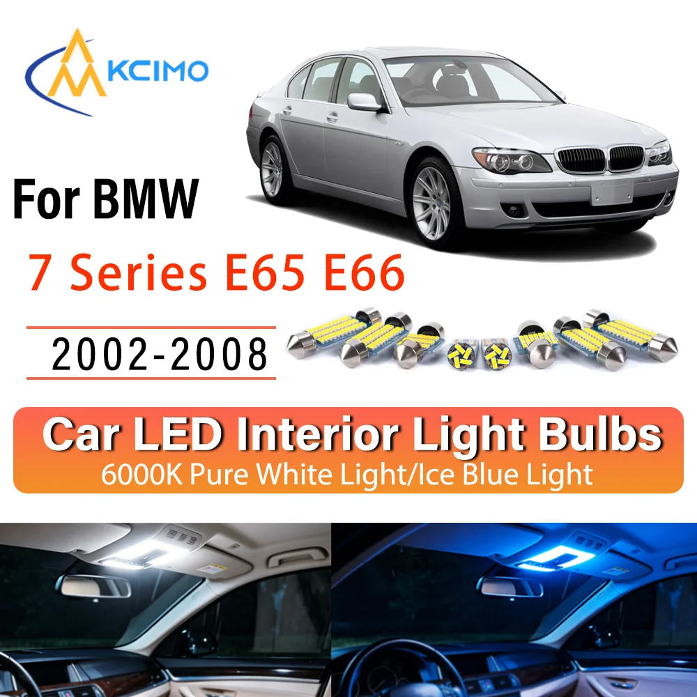 Pour BMW 	 Kit de remplacement de lampes intérieures LED à éclat persistant pour BMW Série 7 E65 E66 2002-2008 – Amélioration des lampes de dôme, de lecture, de coffre et de habitacle