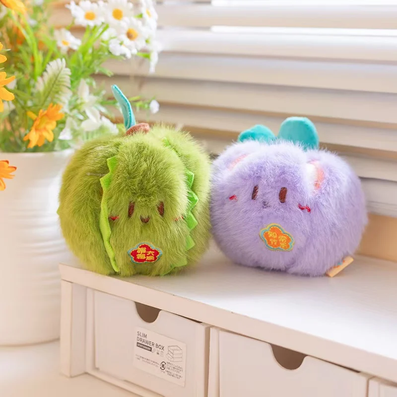 Peelable Orange Plush Toy – Soft Durian Fruit Doll with Removable "Skin," Adorable Fruit Charm for Good Luck and Blessings!