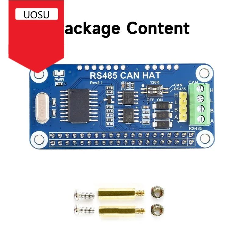 1Pcs RS485 CAN HAT For for  for Raspberry Pi 5/4B/3B/Pi Zero/Zero, Allows Stable Long-Distance Communication via RS485/CAN