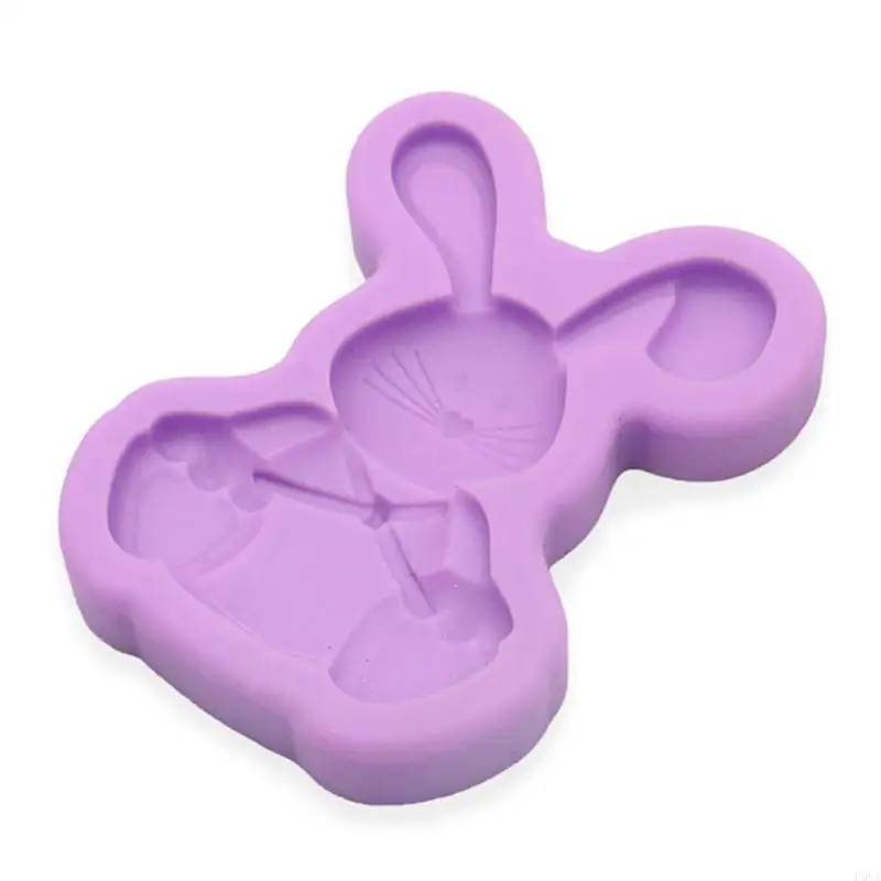 P0UA Small 3D Easter Rabbit Silicone Mold for Sugars Cupcake Chocolate Making