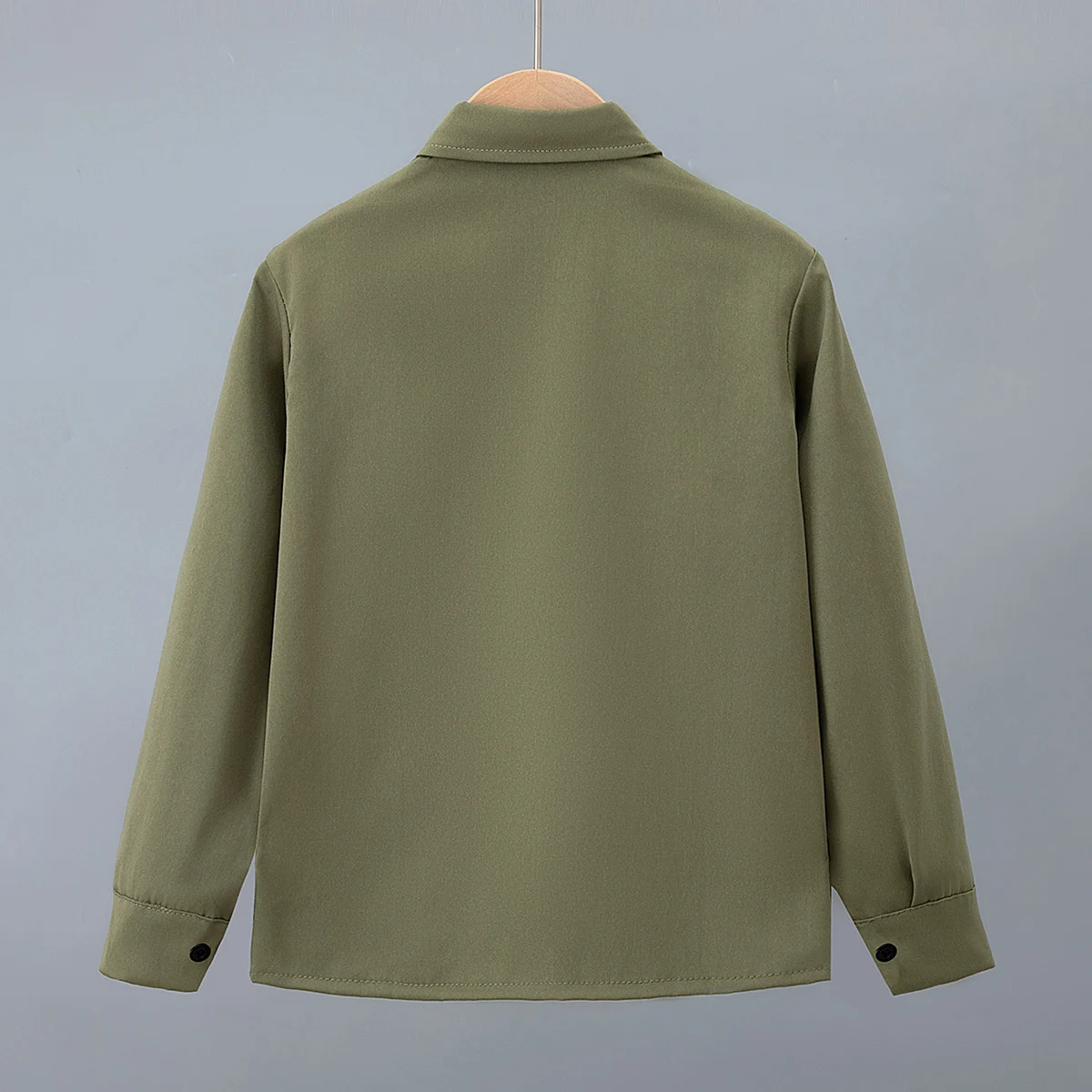 Neues Einfarbiges Freizeithemd für Kinder im Sommer und Herbst, Vielseitiges Langarm-Oberteil mit Kragen für Jungen und Mädchen, Modische Jacke – Detail 8