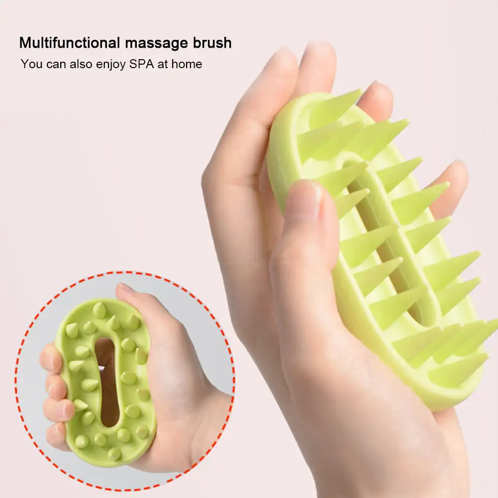 1PC Silicone Hair Washing Brush Head Massage Comb Multifunctional Pet Bath Shower Brush Hair Care Bathroom Bath Massage Gloves