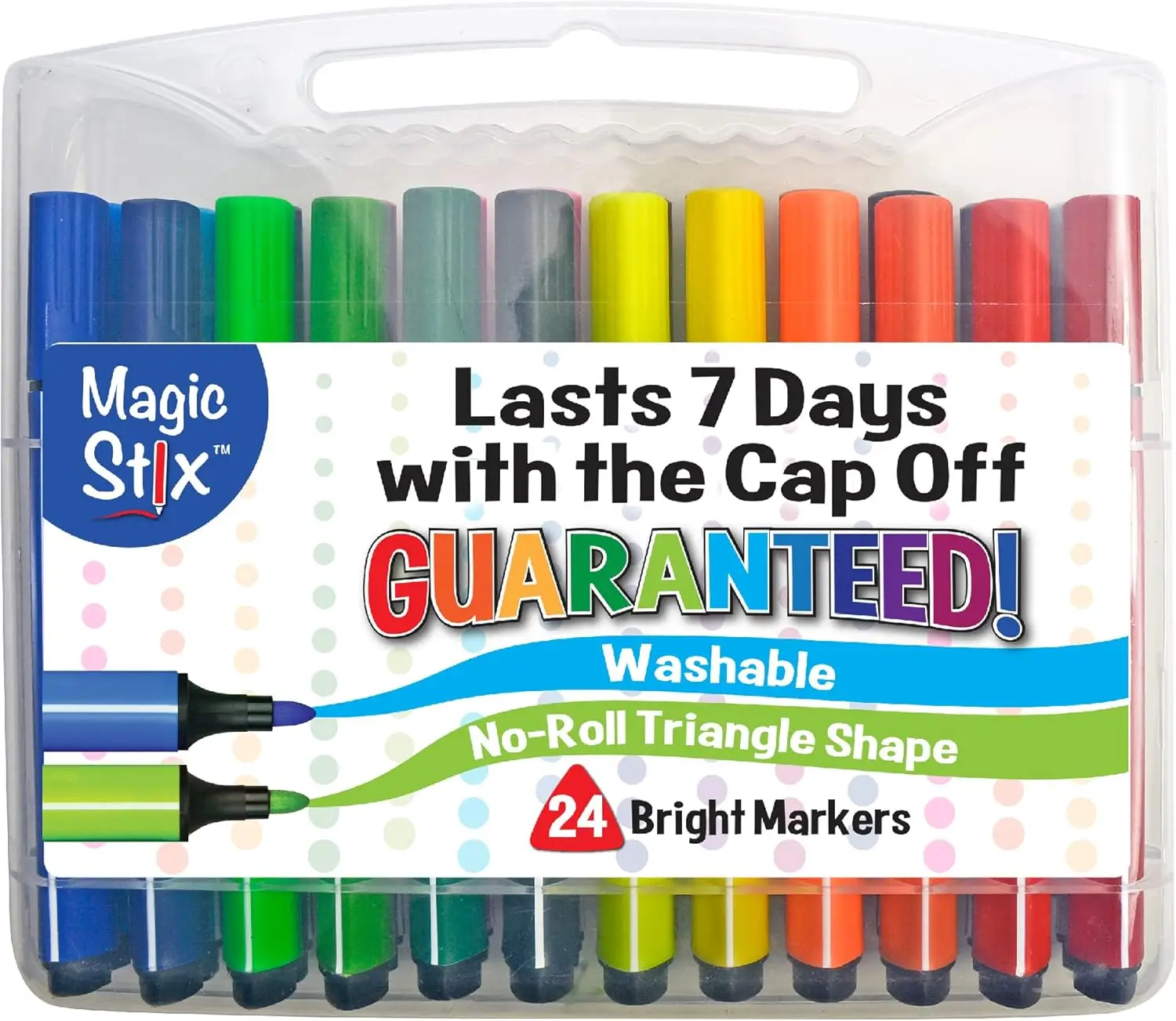 

24 Assorted Triangular Markers for Kids, Washable & Non-Toxic, Long-Lasting Art Supplies