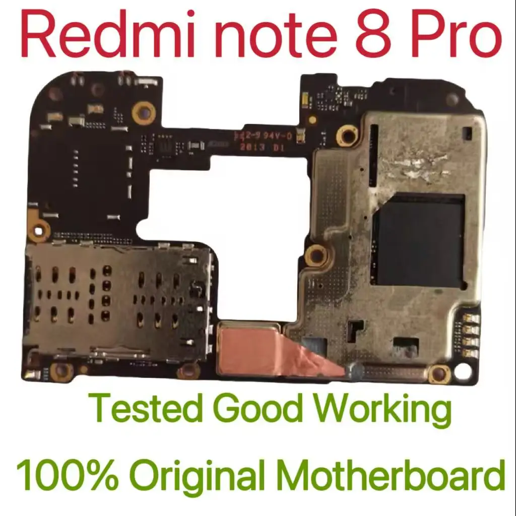 Global Version Original Unlocked Motherboard for  Redmi note 8 Pro Tested Circuit Plate Main Logic Board for  Redmi note 8 Pro