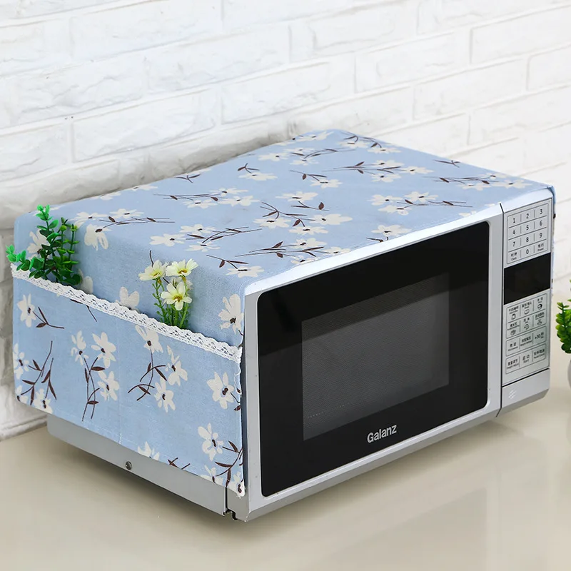 Microwave Oven Covers 35x95cm Simple Fashion Linen Protective Dust-proof Household Kitchen Decoration Side Storage Bag Durable