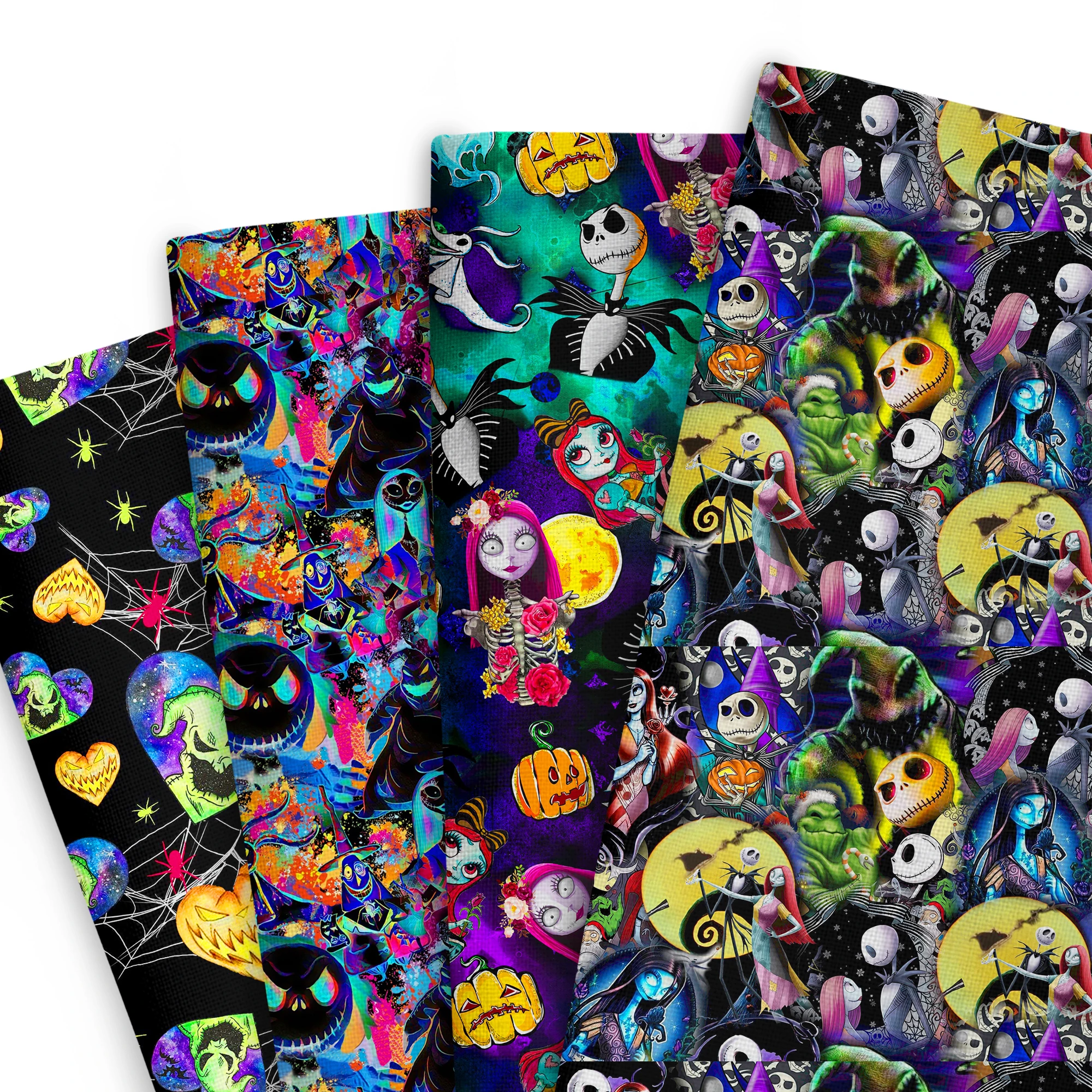 

50*145cm Jack Sally Halloween Patchwork Polyester Cotton Fabric Tissue Sewing Quilting Fabrics Needlework Material DIY Handmade