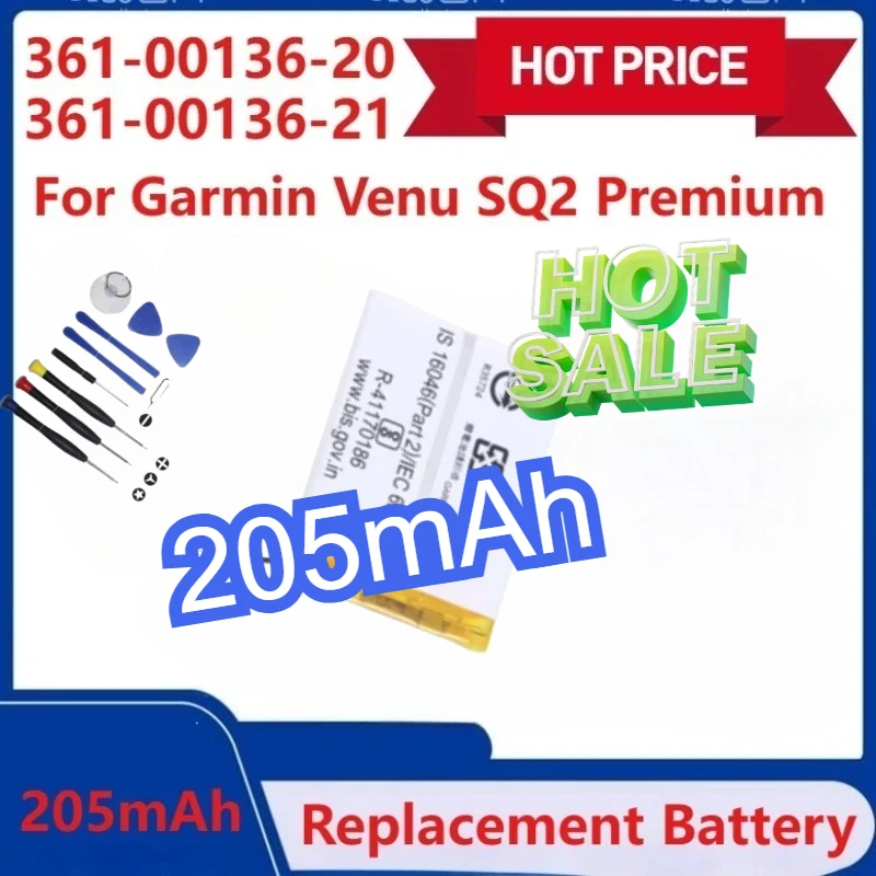 

Новая сменная батарея 361-00136-20 361-00136-21 Высокое качество для Garmin Venu SQ2 Премиум перезаряжаемые батареи 205 мАч