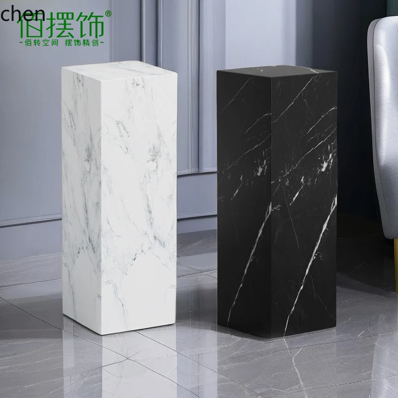 HSN marble base, living room entrance decoration display table, floor-to-ceiling stone pillar sculpture table