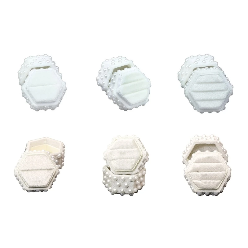 Sophisticated Six Sided Velutum Jewellery Organizers Embellished with Pearls and Plush Lining for Gifts Packaging