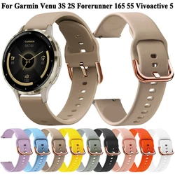 18mm 20mm Silicone Smart Watch Strap Wristband For Garmin Venu 3S 2S Forerunner 165 55 Vivoactive 5 3 Bracelet Watchband