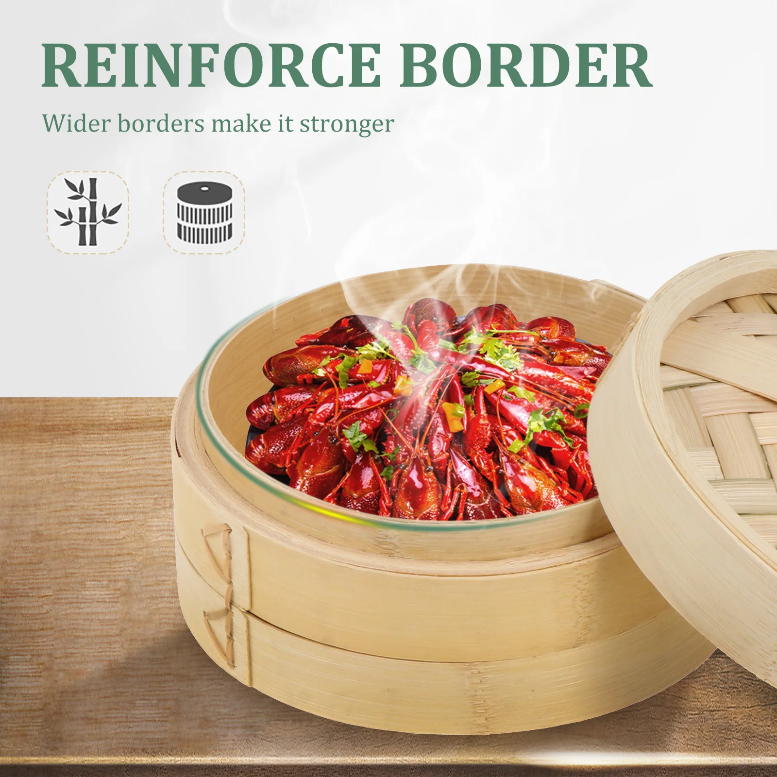 

1 set 1 Set Bamboo For Food Thicken Reusable Kitchen Cooking Basket Household Steamer Multi-Functional Practical Premium Steamer