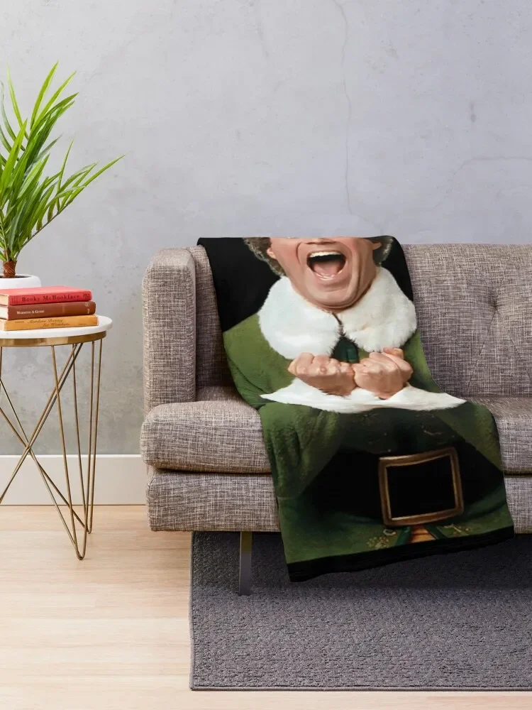 Excited Buddy the Elf Christmas \t Throw Blanket Blankets Sofas Of Decoration Large Blankets