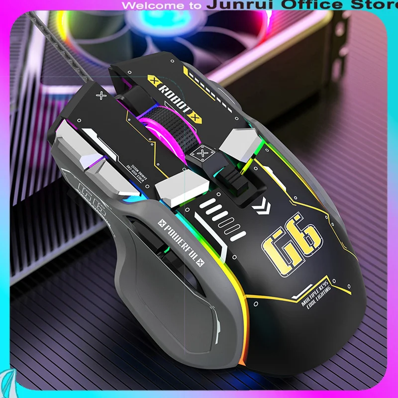 

G6 Wired Mechanical Mouse Macro Programming Rgb Colorful Luminous Computer Notebook E-Sports Game Mouse Computer Accessories Gif