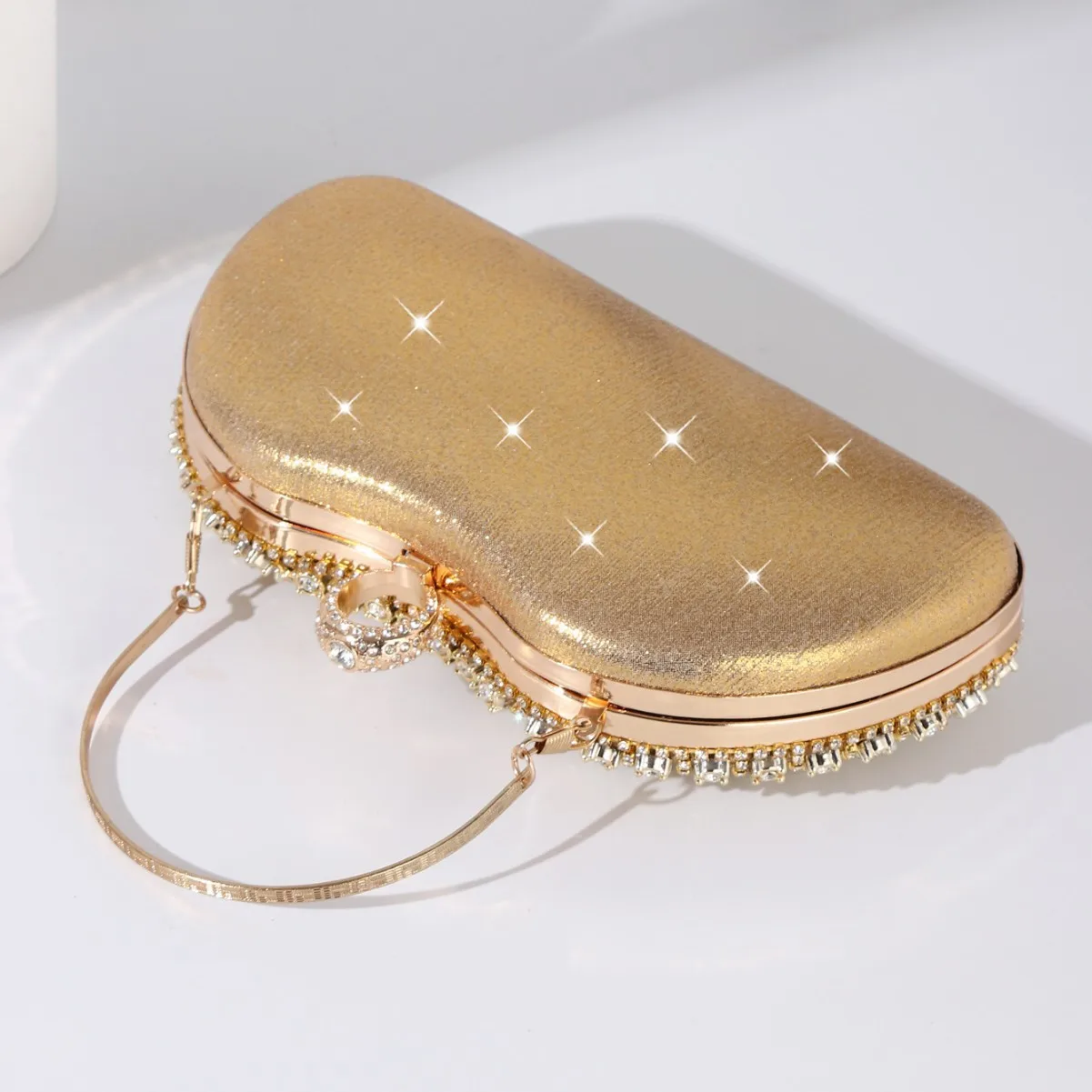 Women Hand Bag Rhinestone Dinner Bag, Tassel Hand-Held Banquet Bag, Fashionable Socialite Evening Gown, Single Shoulder Slanted