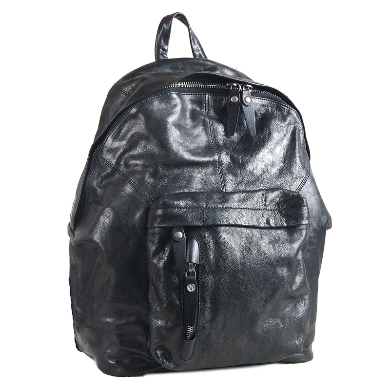 

Новый мужской рюкзак из натуральной кожи 2026 года, модный повседневный, для ноутбука 15,6 дюймов, простой мужской дорожный рюкзак, коричневый, для фитнеса