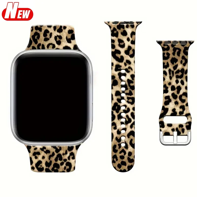 Ремешок с принтом для Apple Watch, ремешки 44 мм, 41 мм, 45 мм, 42-40 мм, 46 мм, силиконовый спортивный корреа iWatch серии 10 9 8 7 6 5 Se Ultra 2 49 мм