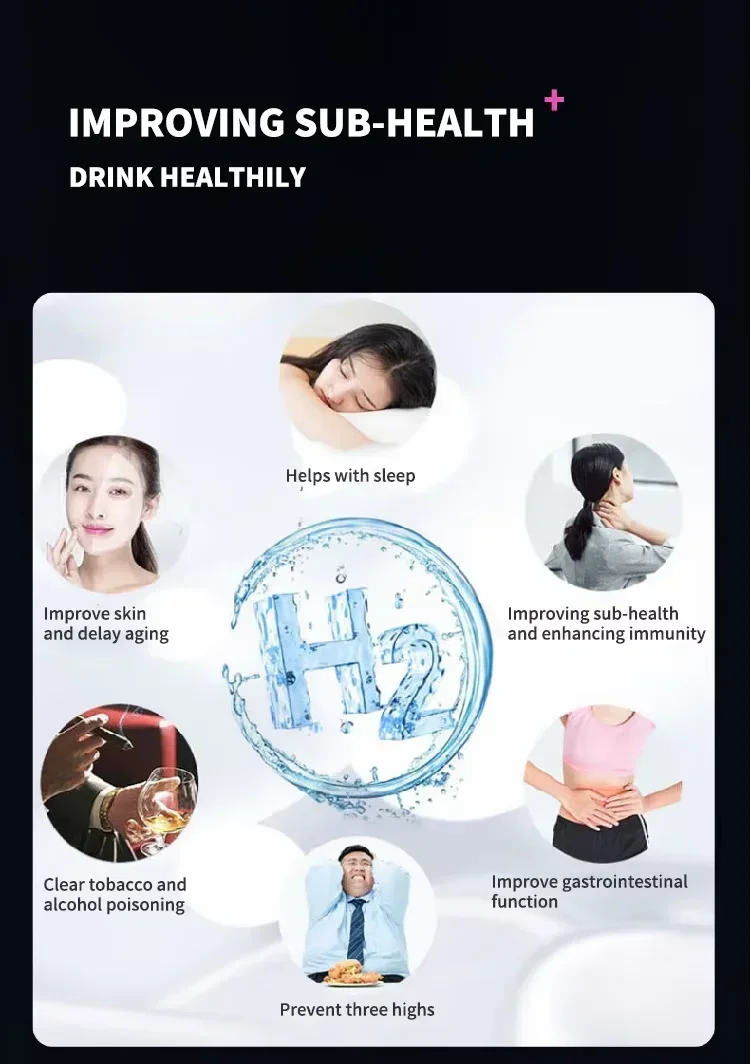 hot sales Aluminum Alloy Shell High-grade Intelligent Touch Panel Dirty Or Hot Star Gray Hydrogen Rich Water Machine