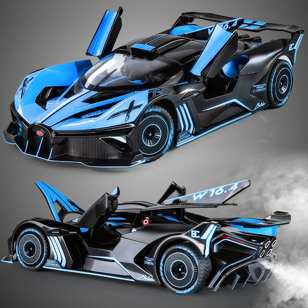 1:24 Bolide Apollo EVO Car Model Toy Shock Absorption Spray Sports Cars Music Light Pull Back Models Toys Home Decor Decoration