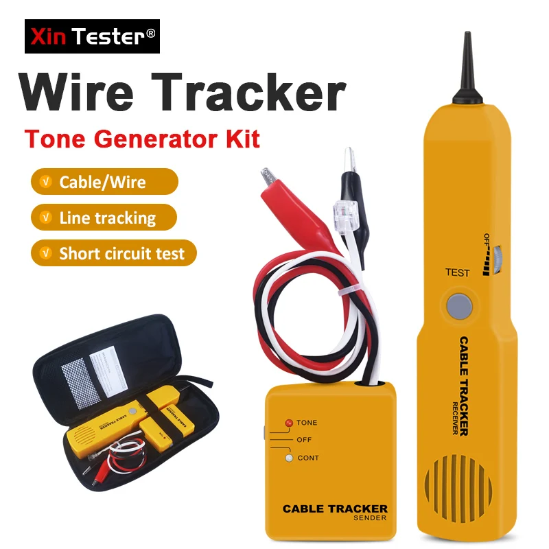 

Xin Tester Wire Toner Cable Tracer XT805 Tone Generator and Probe Kit High Accuracy Network Cable Jack Testers Ethernet Circuit