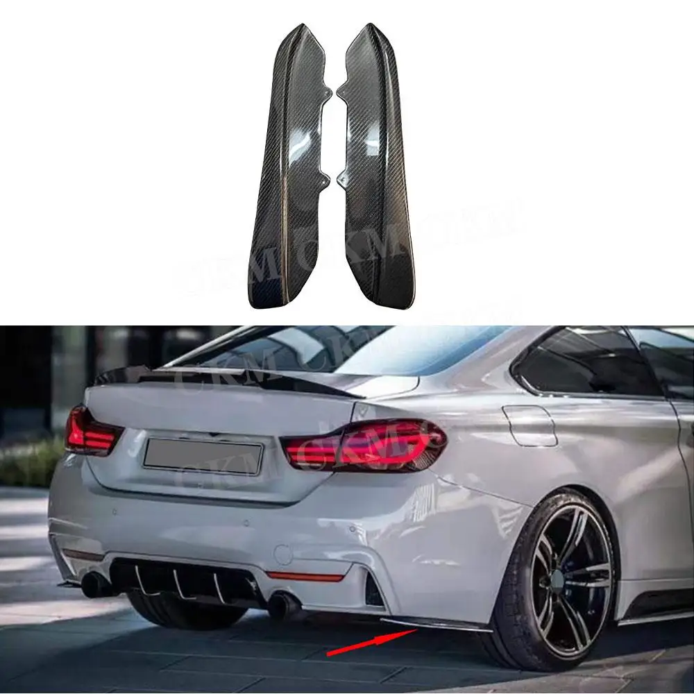 

CKMUUER Carbon Fiber Rear Bumper Diffuser Splitters Apron For BMW 4 Series F32 F33 F36 M Tech 2014 - 2019 Side Diffuser Splitter