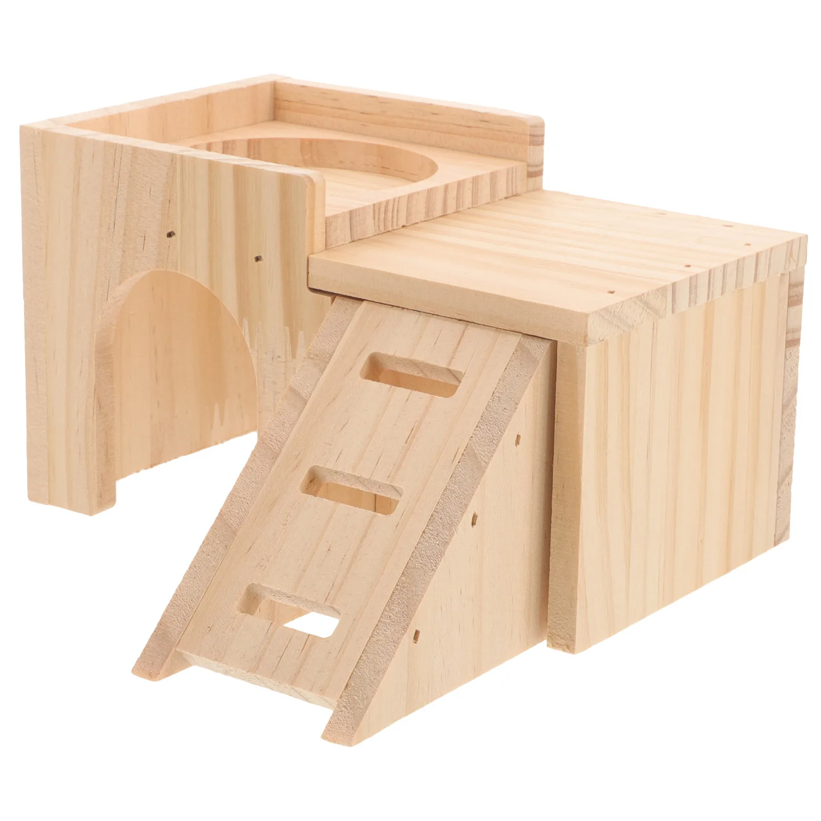 

Wooden Hideaway Hamster House Small Animal Cabin Cage Toy Wear Resistant Guinea Pig Rest Mouse Habitat Rat House Safe Sturdy