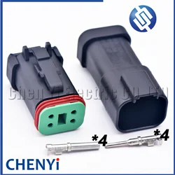 4 Pin Black Deutsch DT series Connector Waterproof Plug Socket DT06-4S DT04-4P DT06-4S-E005 DT04-4P-E005 For Engineering Vehicle