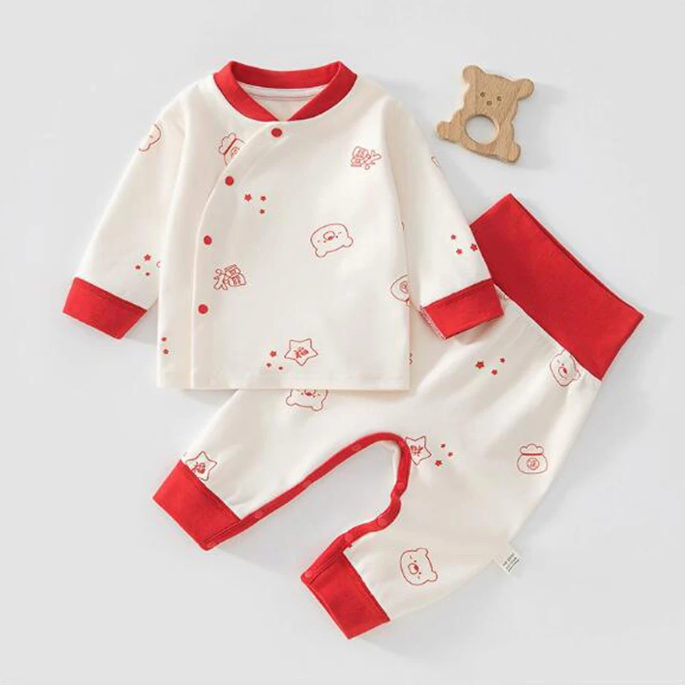 Baby Boy Outfits 100% Combed Cotton Long Sleeve Tops Pants 2 Pieces Spring Autumn Infant Clothing Sets Unisex Baby Girl Clothes