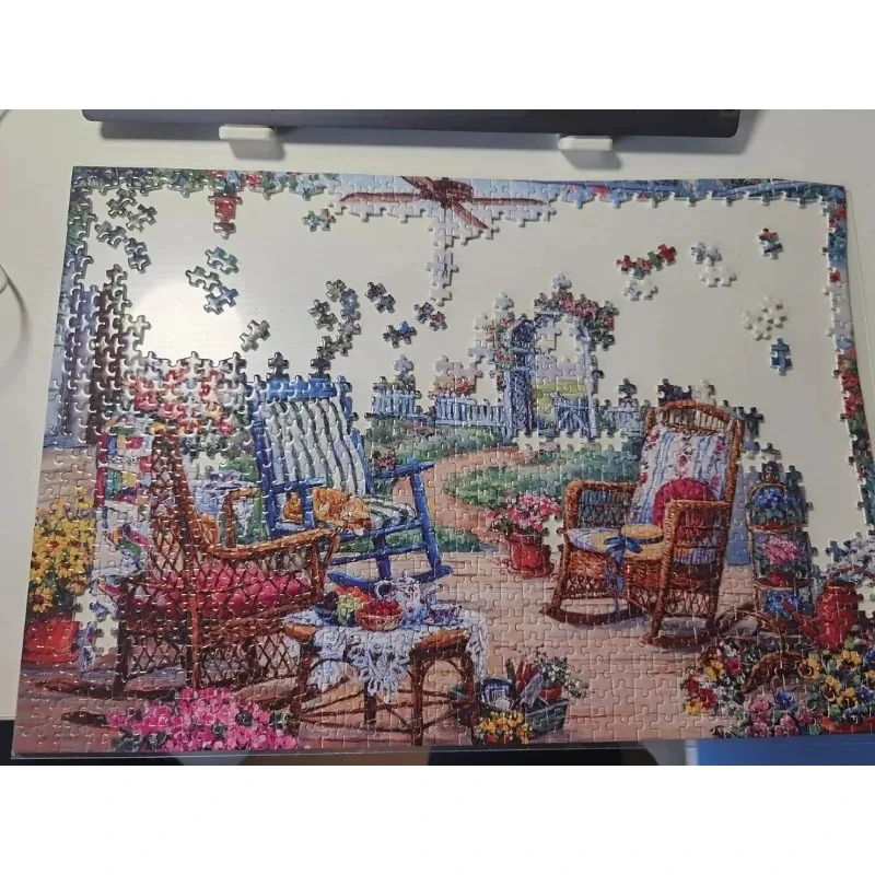 1000-Piece Jigsaw Puzzle 15x10 Inches Afternoon Tea Theme Elegant Dining Scene Popular Christmas Gift for Adults