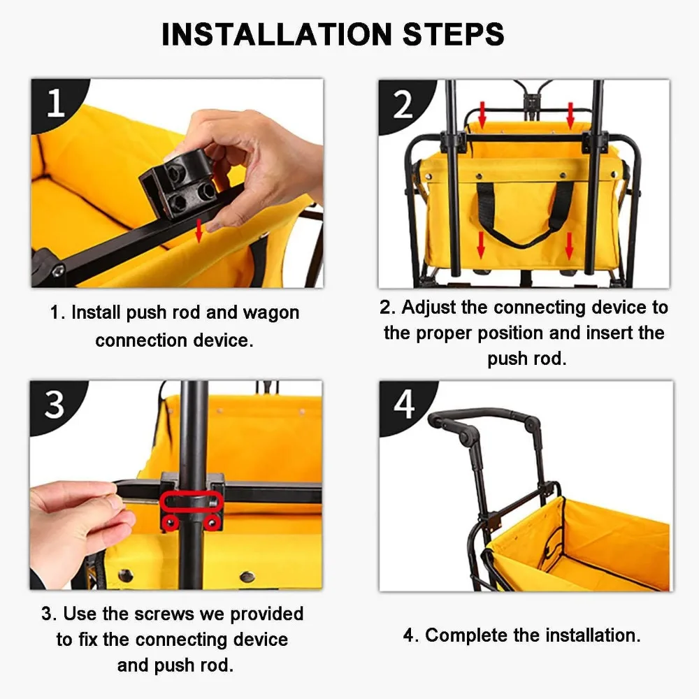 รถเข็นพับได้แบบมีที่จับดึงและอะไหล่สำรอง