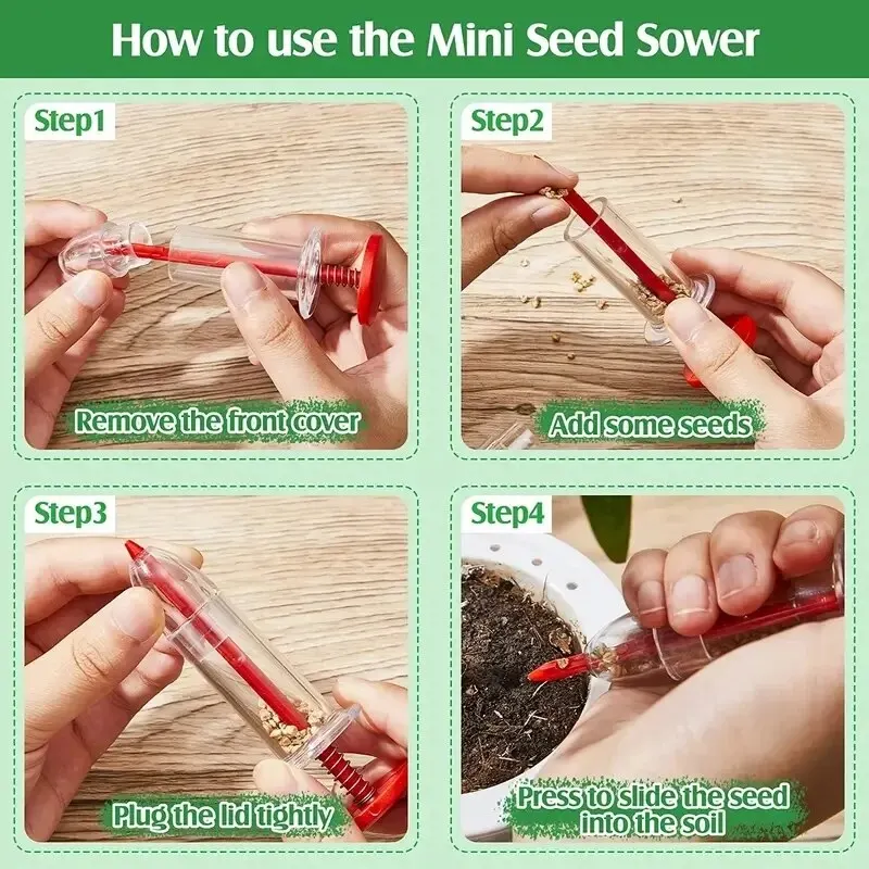 1pc Garden Seeds Dispenser,Mini Handheld Flower Grass SyringeSeeder Garden Seeds Dispenser Sowing Supplies For Garden Seeds