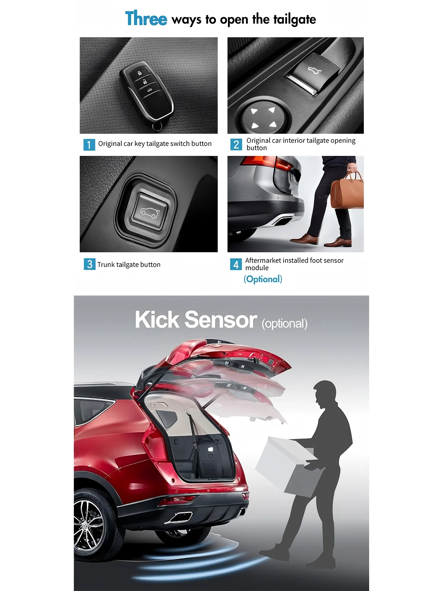 يصلح لسوبارو فورستر 2022 2023 2024 التحديثية قوة الباب الخلفي عدة تعديل الجذع نظام الباب الخلفي الكهربائي دعم القدم عن بعد #3