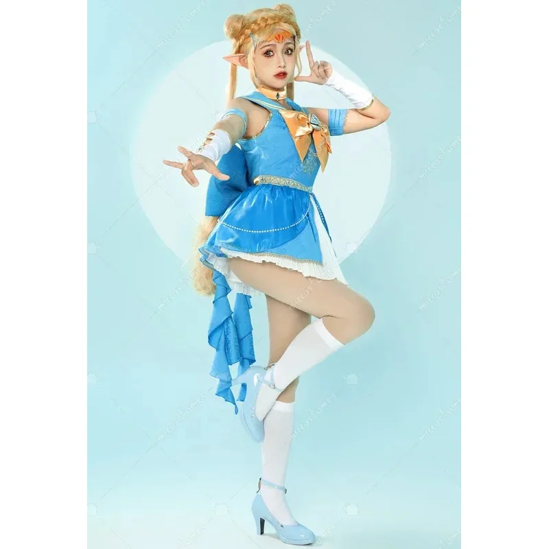 

25COSMiccostumes Women's Princess Magical Sailor Suit Dress with Gloves Hair Accessory Cosplay Costume