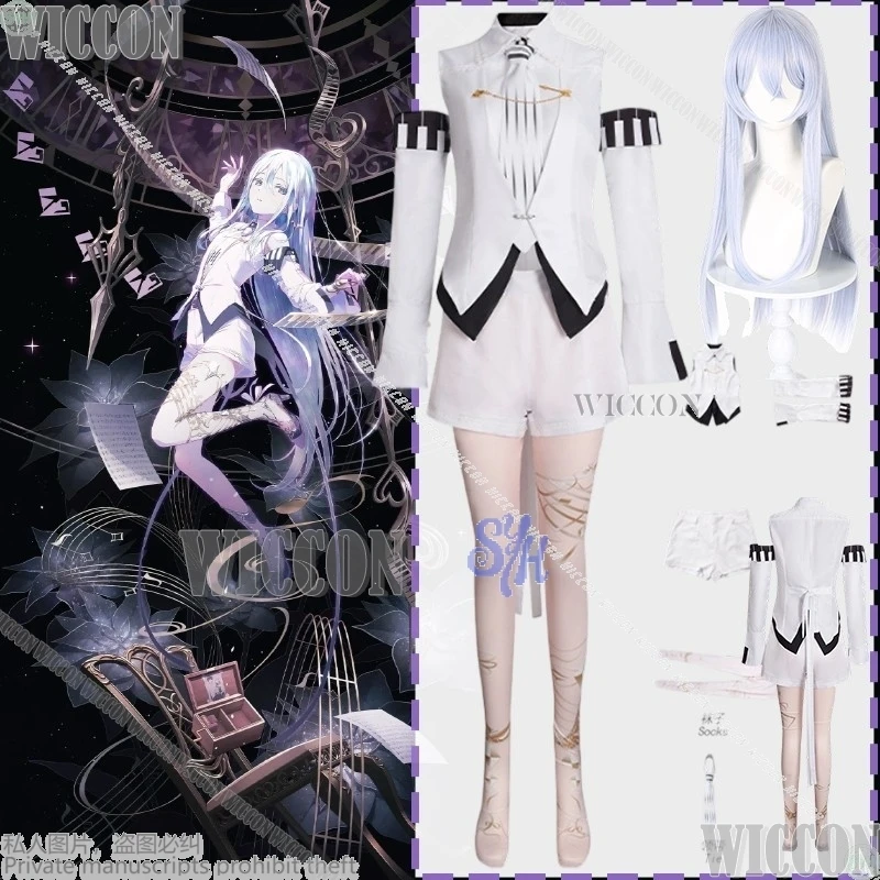 

PJSK YOISAKI KANADE Wl2 Cosplay Game Project Sekai Anime White Mini Short Idol Stage Uniform Wigs Halloween Comic Con Roleplay