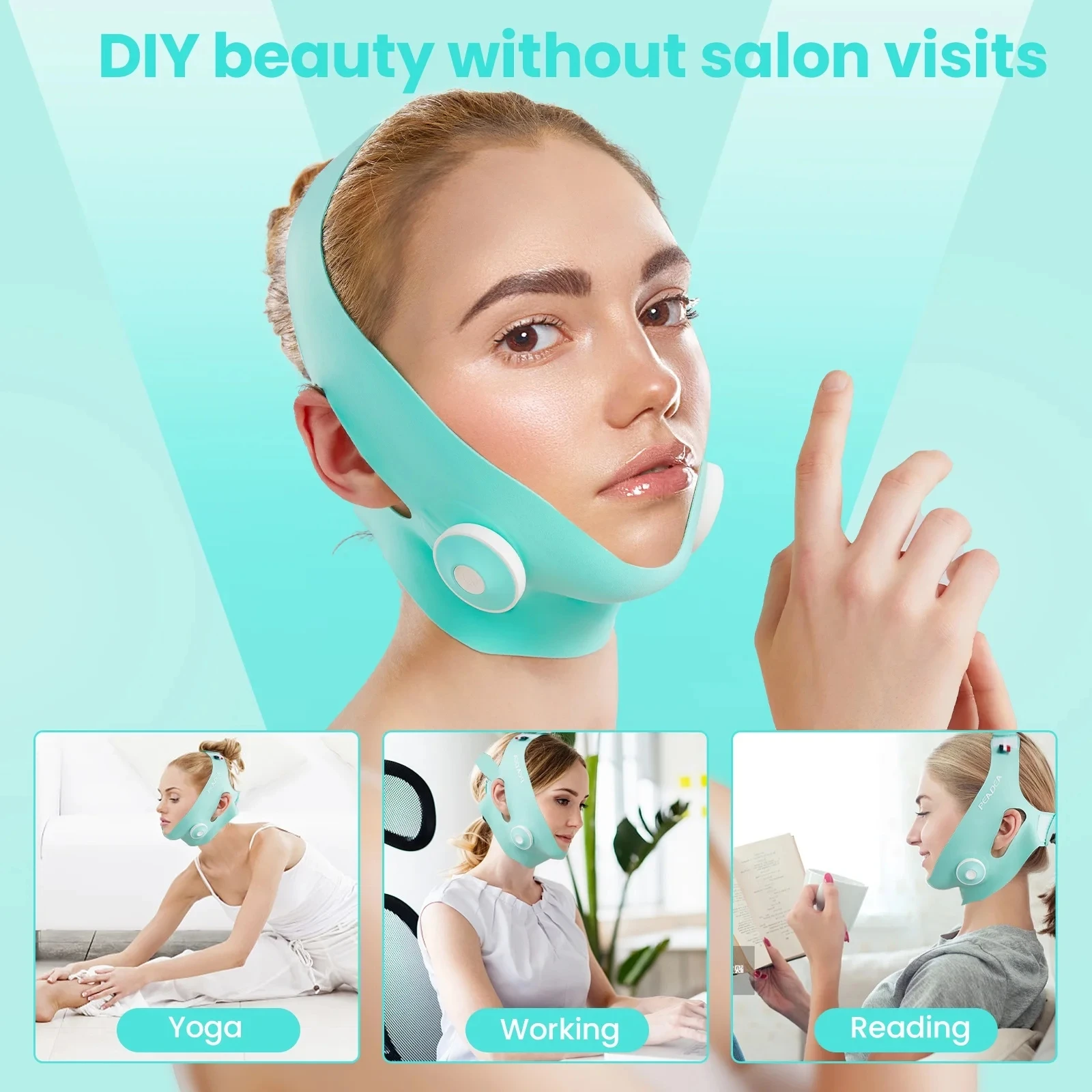 EMS Face Beauty Instrument Face-lifting Instrument Face Massager Mask Face-lifting Device V Face Lift Tightening Belt