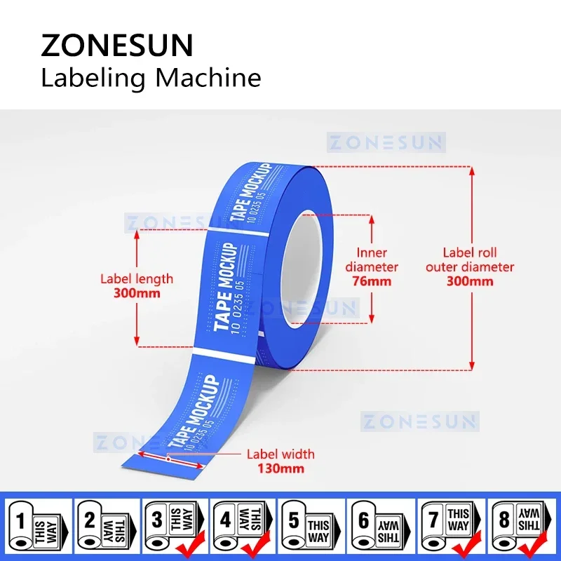 Zonesun Cosmetic Container Top Side Flat Surface Labeling Machine Flat Label Applicator Box Carton Labeler ZS-TB150R