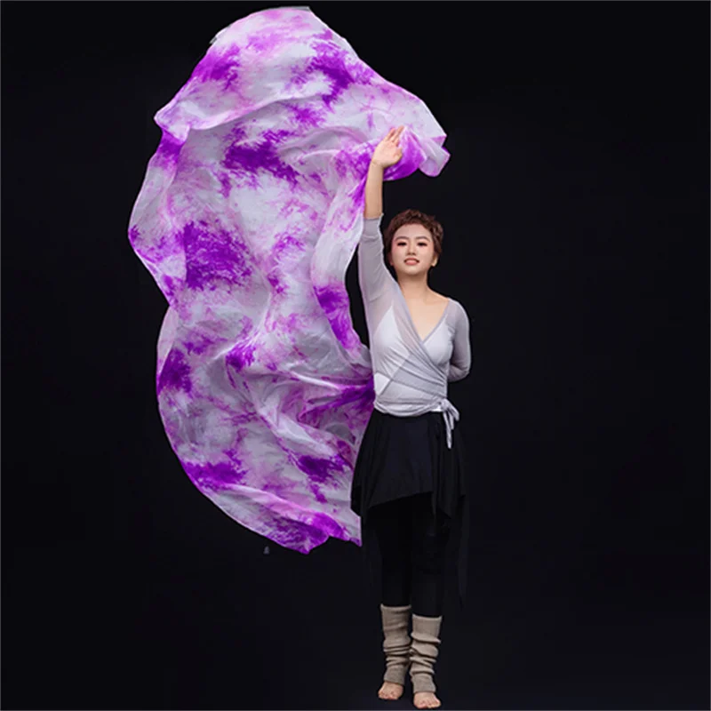 Rectangle Silk Veil Bellydance Hand Throw Scarf Shawl New Women Stage Performance Show Props Competition Costume Handkerchief