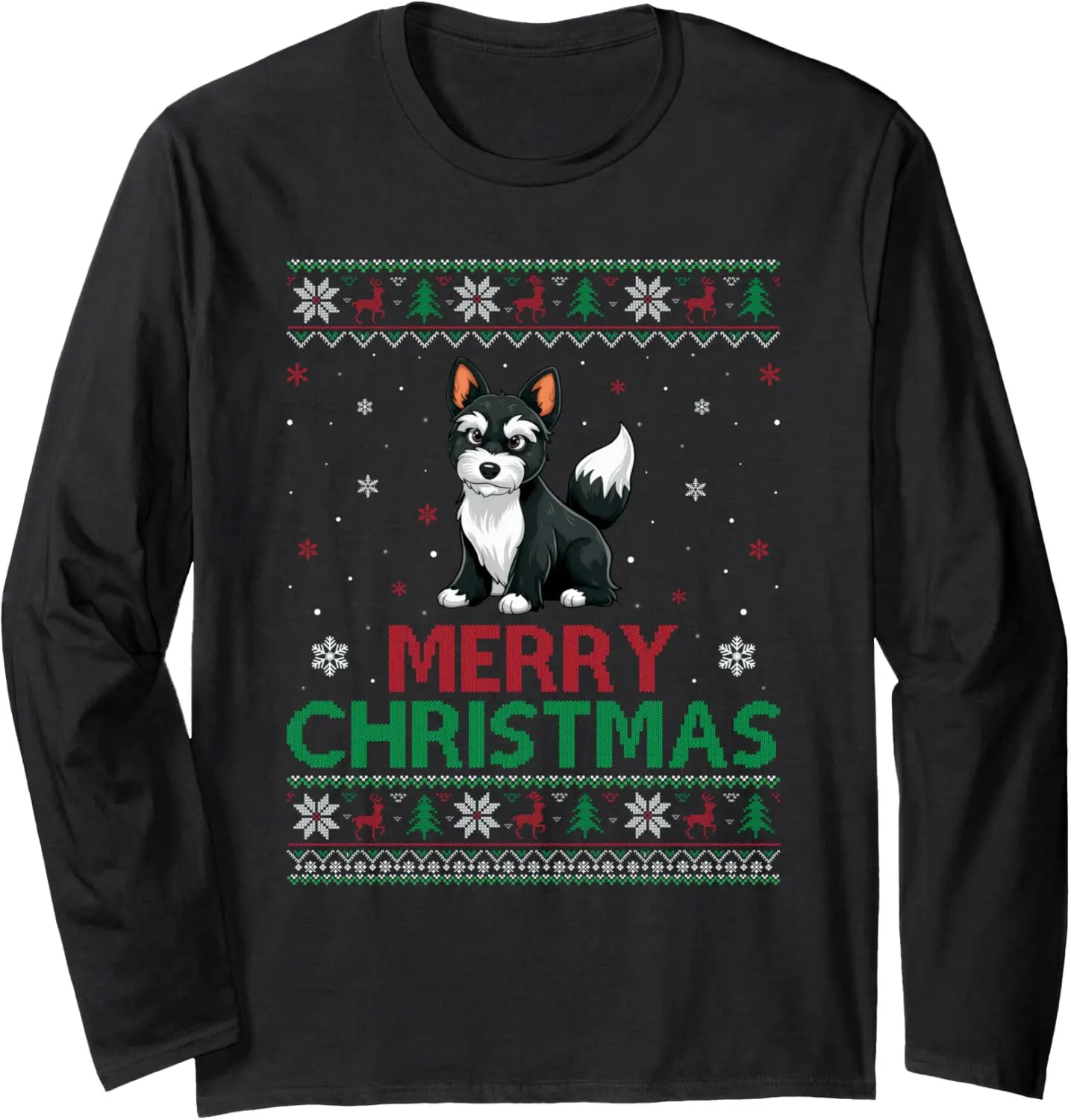 Ugly Xmas Sweater Men Women Toy Fox Terrier Dog Christmas Long Sleeve T-Shirt