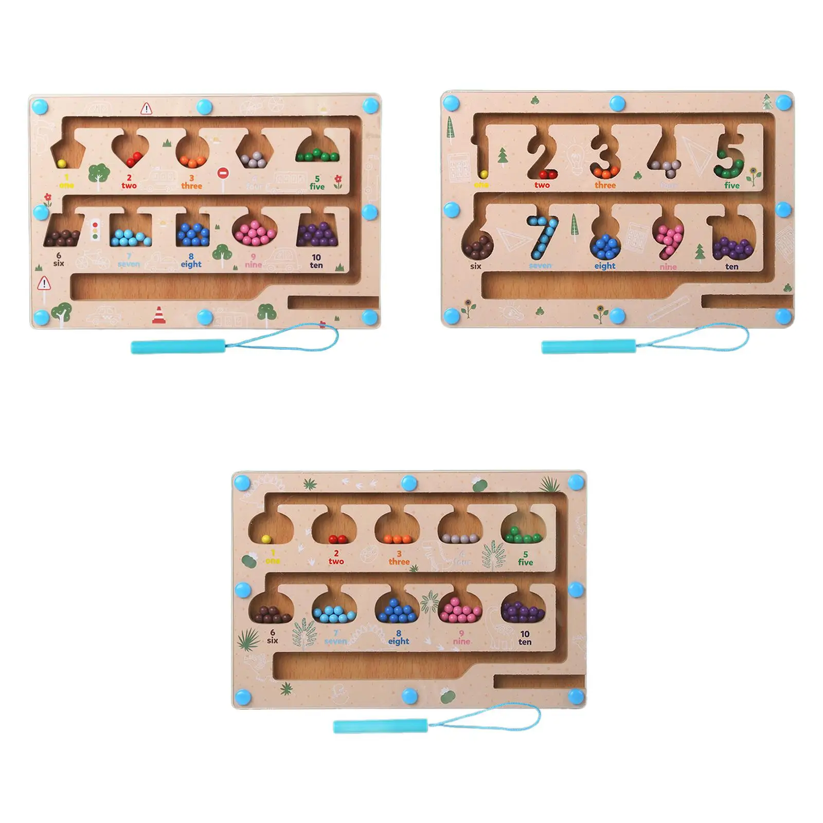 Magnetische Kleur En Nummer Doolhof Montessori Houten Kleur Bijpassende Leerspeelgoed