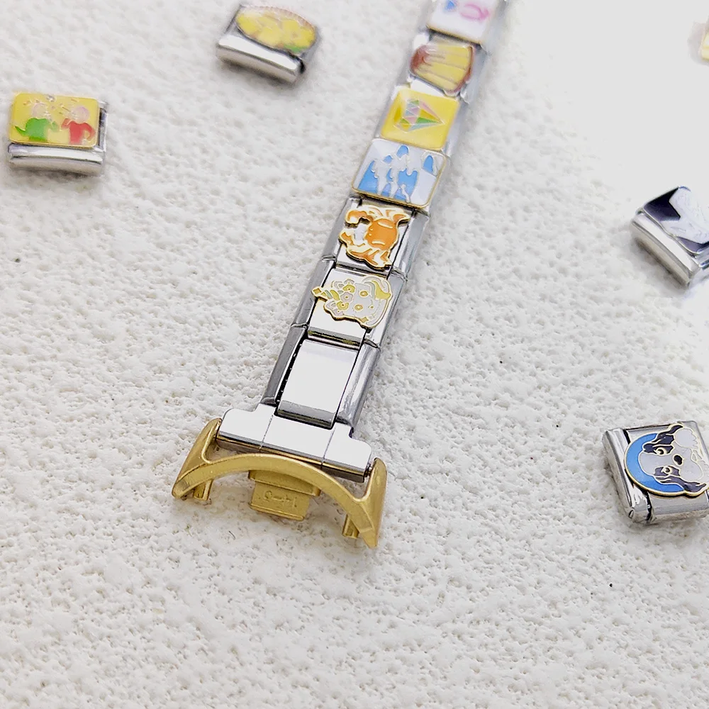 Großhandelsadapter für Smartwatch 14mm Armbandverbinder Italienischer Charm-Link Passend für 9mm Edelstahlarmband DIY Schmuck – Detail 12