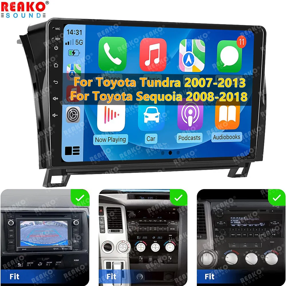 

REAKOSOUND Android For Toyota Tundra XK50 2007 - 2013 Sequoia XK60 2008 - 2017 Car Radio Multimedia Video Player Navi Stereo GPS