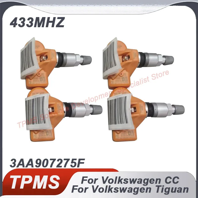 

1/4PCS TPMS Sensor 433MHZ 3AA907275F Tire Pressure Monitoring Sensor For Volkswagen CC 2012-2017 Tiguan 2012-2018