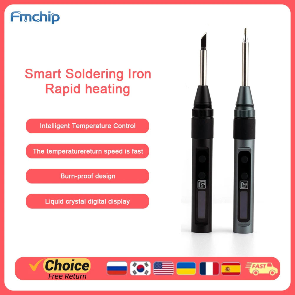 FMchip H-01 Soldering Iron PD 3.0 Protocol 65W Intelligent Temperature Control Suitable for Soldering Repairs and DIY Projects