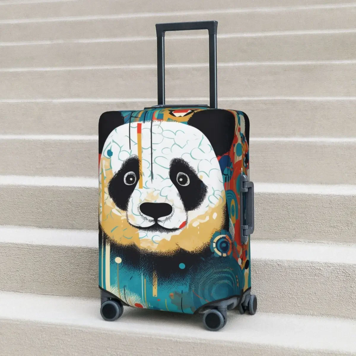 Panda Suitcase Cover Holiday Graffiti Colorful Strectch Luggage Accesories Business Protector