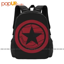 The Falcon And The Winter Soldier Bucky Red Logo Backpack Large Capacity Bookbag Portable Storage Bag Outdoor Running